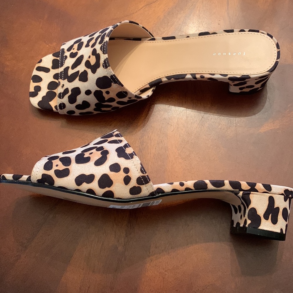 TopShop Leopard Slides NWT - Picture 2 of 9